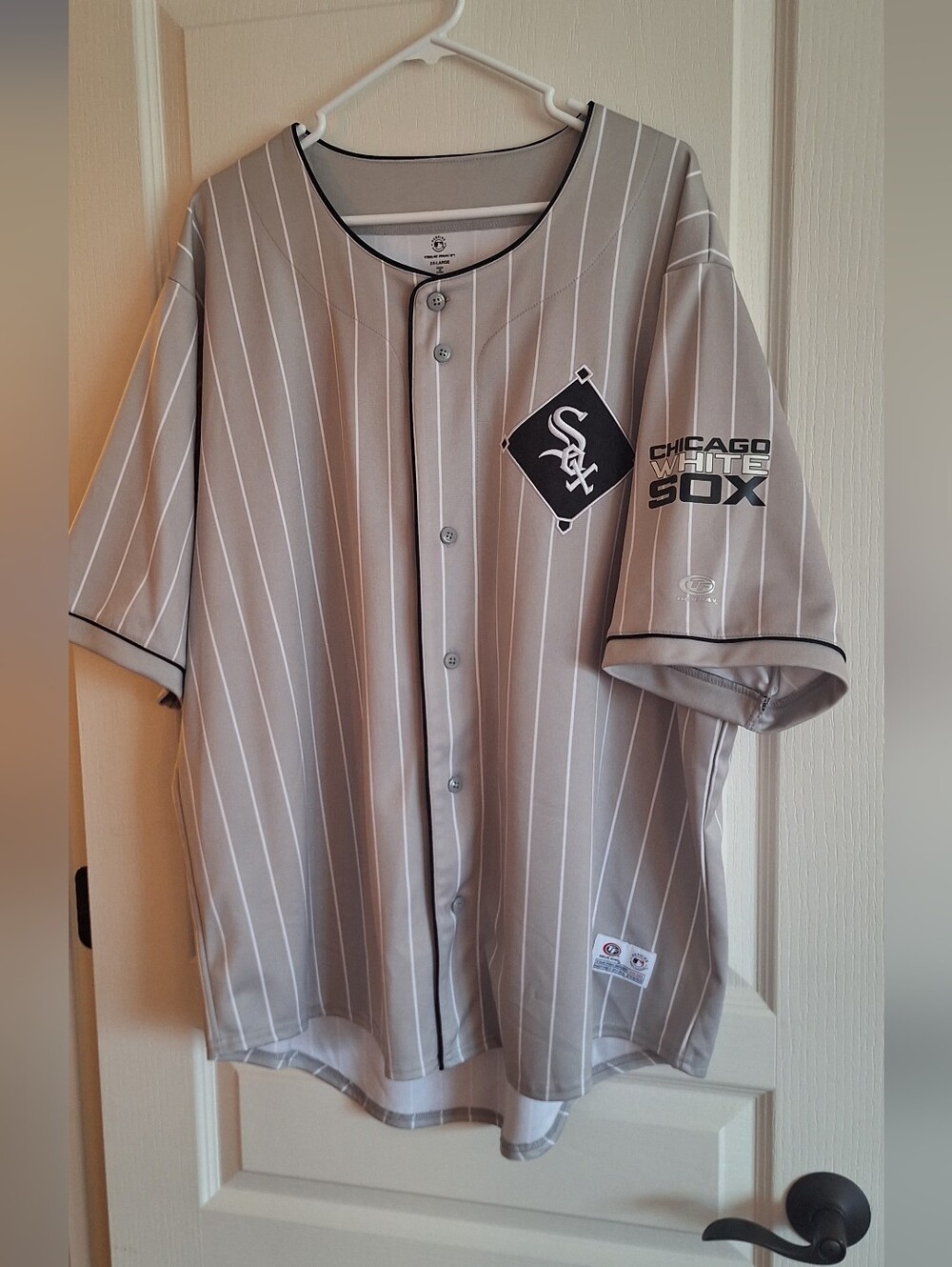 Men’s White Sox Gray Pinstripe Baseball Jersey